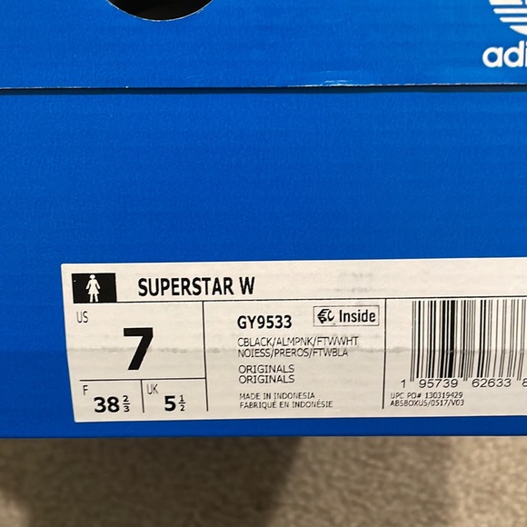 Adidas SUPERSTAR SHOES women size 7 brand new with box - Picture 8 of 8